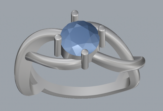 sterling silver single stone ring jewelry 3D 打印模型 .c4d .max .obj .3ds .fbx .stl .blend