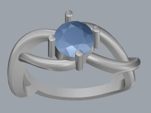 Srebrna biżuteria z pojedynczym kamieniem Model do druku 3D