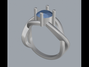 sterling silver single stone ring jewelry 3D 打印模型