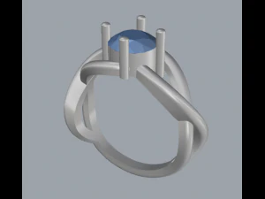 sterling silver single stone ring jewelry 3D Print Model