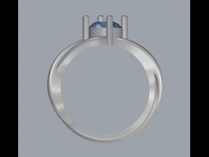 sterling silver single stone ring jewelry 3D 打印模型