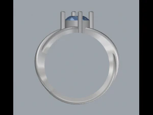 sterling silver single stone ring jewelry 3D Print Model
