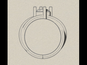 sterling silver single stone ring jewelry 3D 打印模型