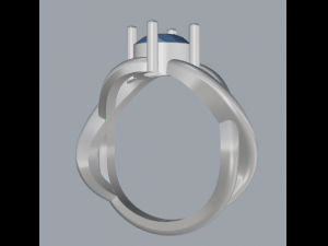 sterling silver single stone ring jewelry 3D 打印模型