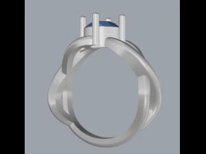 sterling silver single stone ring jewelry 3D Print Model