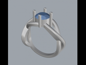 sterling silver single stone ring jewelry 3D 打印模型