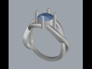 sterling silver single stone ring jewelry 3D Print Model