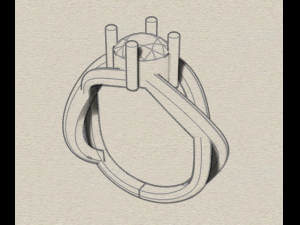 sterling silver single stone ring jewelry 3D 打印模型