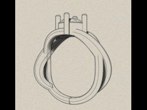 sterling silver single stone ring jewelry 3D 打印模型