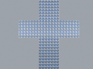 pave diamond sterling silver cross religious pendant jewelry 3D 打印模型