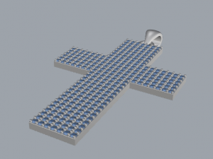 pave diamond sterling silver cross religious pendant jewelry 3D Print Model