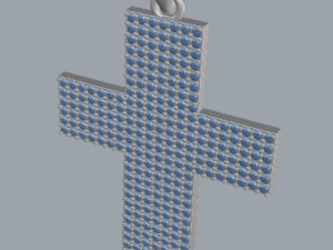 pave diamond sterling silver cross religious pendant jewelry 3D Print Model