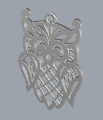 925 sterling silver designer filigree owl pendant Modèles 3D en vedette .c4d .max .obj .3ds .fbx .stl .blend 