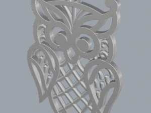 925 sterling silver designer filigree owl pendant 3D Print Model