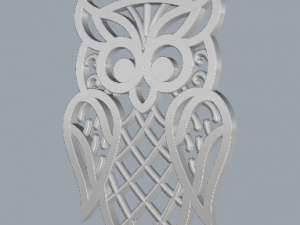 925 sterling silver designer filigree owl pendant Modèles 3D en vedette