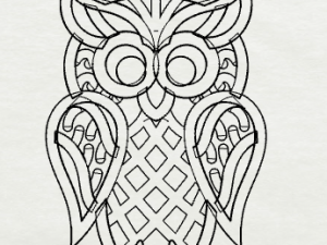 925 sterling silver designer filigree owl pendant Modèles 3D en vedette