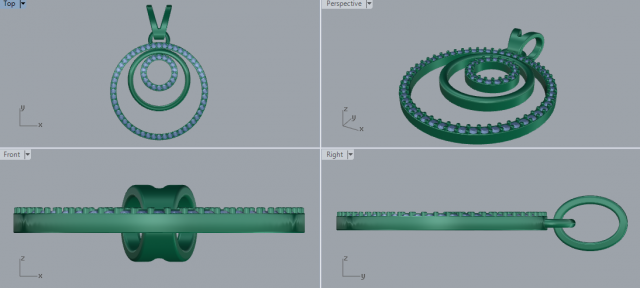 pave diamond sterling silver round geometrical pendant jewellery 3Dプリントモデル .c4d .max .obj .3ds .fbx .stl .blend 