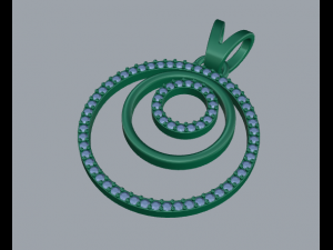 pave diamond sterling silver round geometrical pendant jewellery 3Dプリントモデル