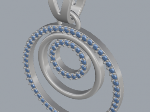 pave diamond sterling silver round geometrical pendant jewellery 3Dプリントモデル