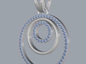 pave diamond sterling silver round geometrical pendant jewellery 3Dプリントモデル