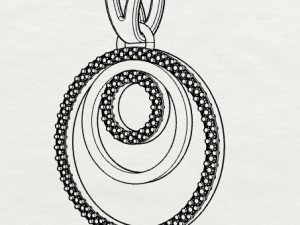 pave diamond sterling silver round geometrical pendant jewellery 3Dプリントモデル
