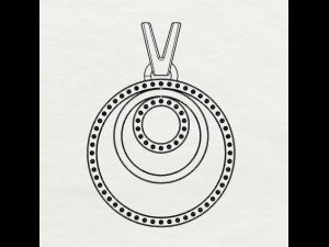 pave diamond sterling silver round geometrical pendant jewellery 3Dプリントモデル