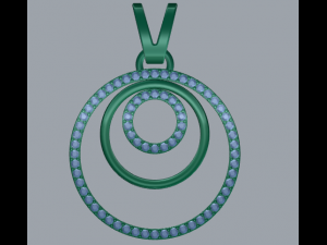 pave diamond sterling silver round geometrical pendant jewellery 3Dプリントモデル