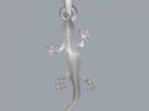sterling silver lizard animal pendant jewelry 3D Print Model