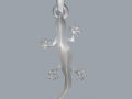 sterling silver lizard animal pendant jewelry 3D 打印模型