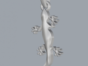 sterling silver lizard animal pendant jewelry 3D 打印模型