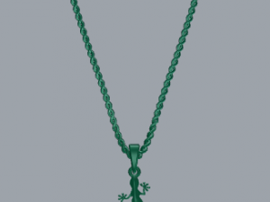 sterling silver lizard animal pendant jewelry 3D 打印模型