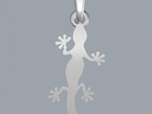 sterling silver lizard animal pendant jewelry 3D 打印模型