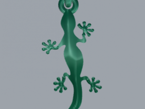 sterling silver lizard animal pendant jewelry 3D 打印模型