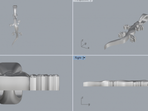 sterling silver lizard animal pendant jewelry 3D 打印模型