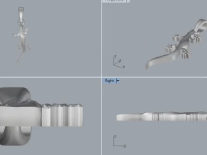 sterling silver lizard animal pendant jewelry 3D Print Model