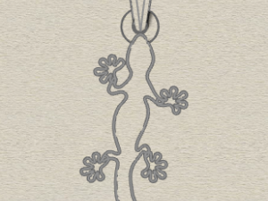 sterling silver lizard animal pendant jewelry 3D 打印模型