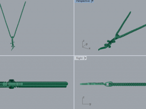 sterling silver lizard animal pendant jewelry 3D 打印模型