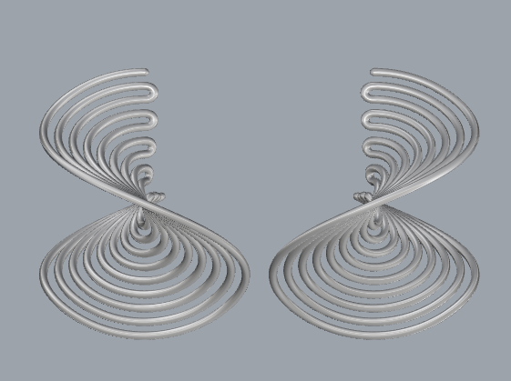 sterling silver twisted long stud earrings 3D Принт Модель .c4d .max .obj .3ds .fbx .stl .blend 