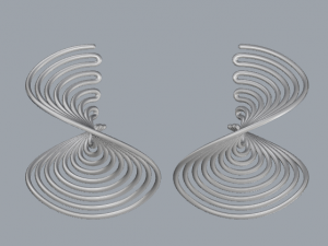 sterling silver twisted long stud earrings 3D Print Model