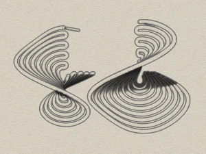 sterling silver twisted long stud earrings 3D Print Model
