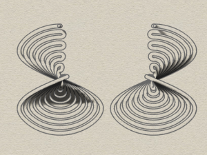 sterling silver twisted long stud earrings 3D Принт Модель