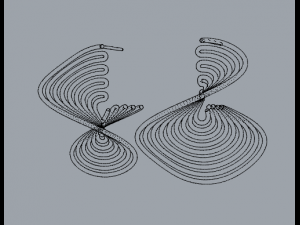 sterling silver twisted long stud earrings 3D Принт Модель