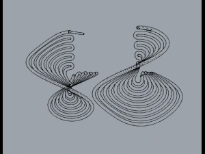 sterling silver twisted long stud earrings 3D Print Model
