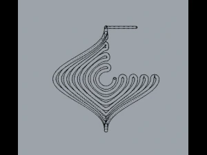 sterling silver twisted long stud earrings 3D Print Model