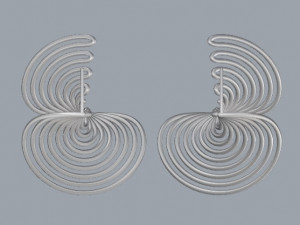 sterling silver twisted long stud earrings 3D Принт Модель