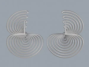 sterling silver twisted long stud earrings 3D Print Model