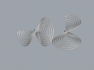 sterling silver twisted long stud earrings 3D Принт Модель