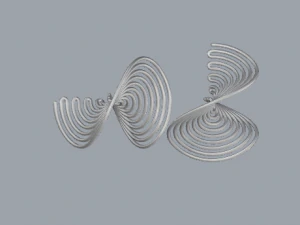 sterling silver twisted long stud earrings 3D Print Model