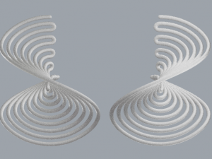 sterling silver twisted long stud earrings 3D Принт Модель
