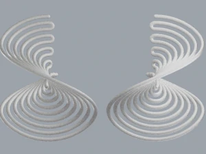 sterling silver twisted long stud earrings 3D Print Model